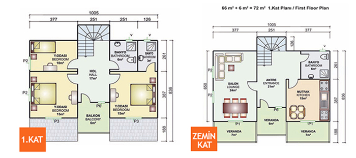 158 m² İki Katlı Prefabrik Ev Projesi